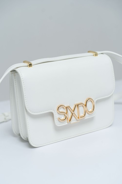 Sixdo White Sixdo-Lock Shoulder Bag